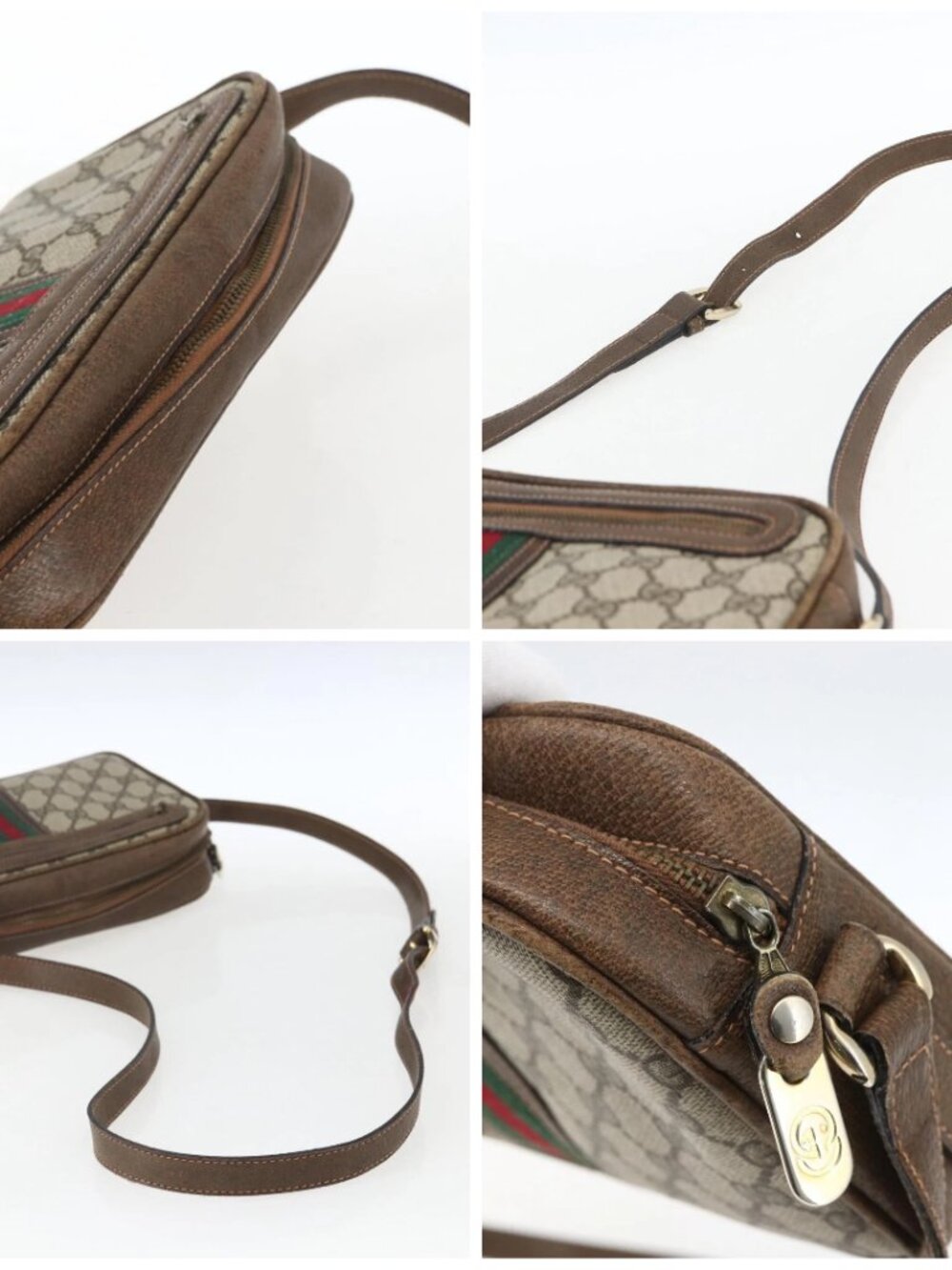 GUCCI GG Supreme Web Sherry Line Shoulder Bag PVC Beige Auth 161685 - Picture 16 of 16